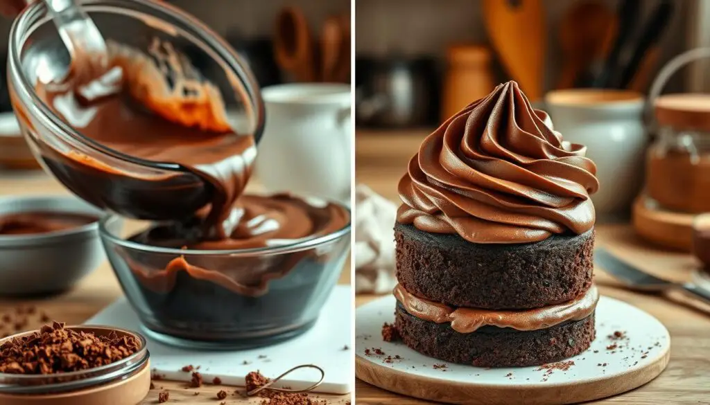 Baking process for rich chocolate desserts