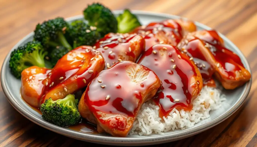 Bourbon Chicken with Broccoli