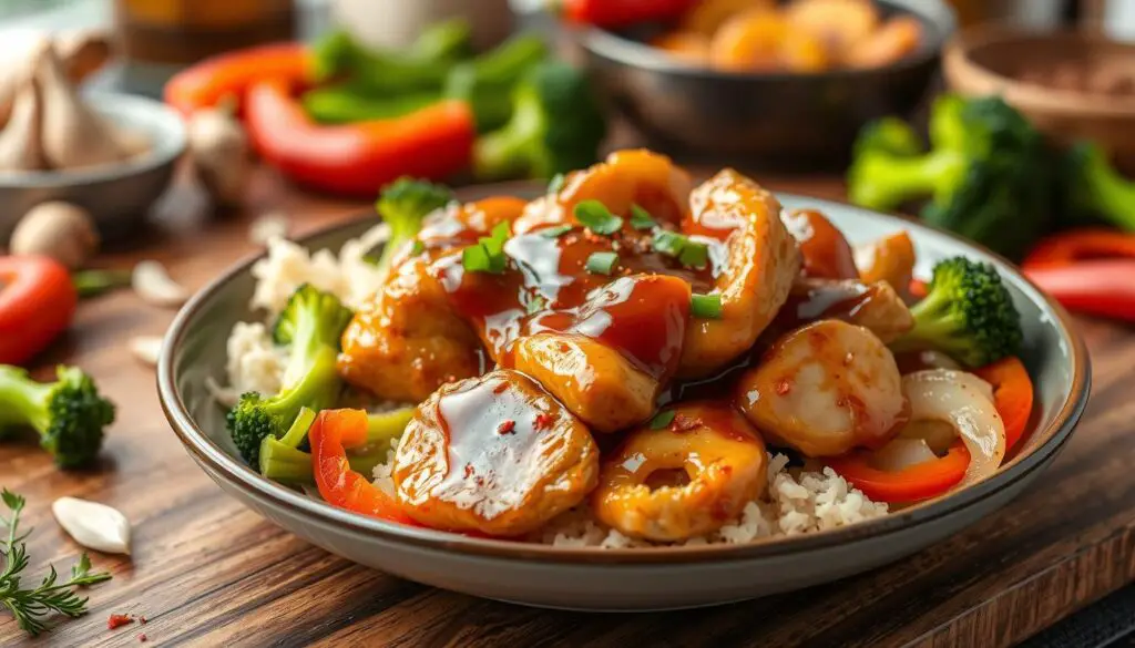 Bourbon Chicken with Broccoli Variations