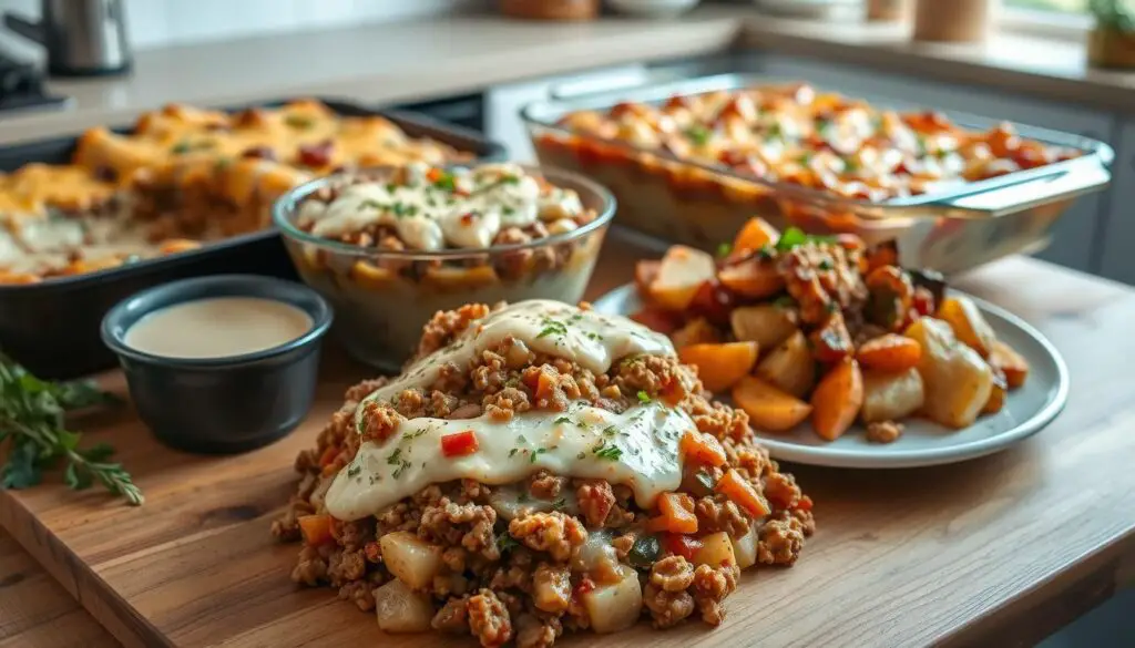 Creamy Ground Beef and Potato Bake Variations