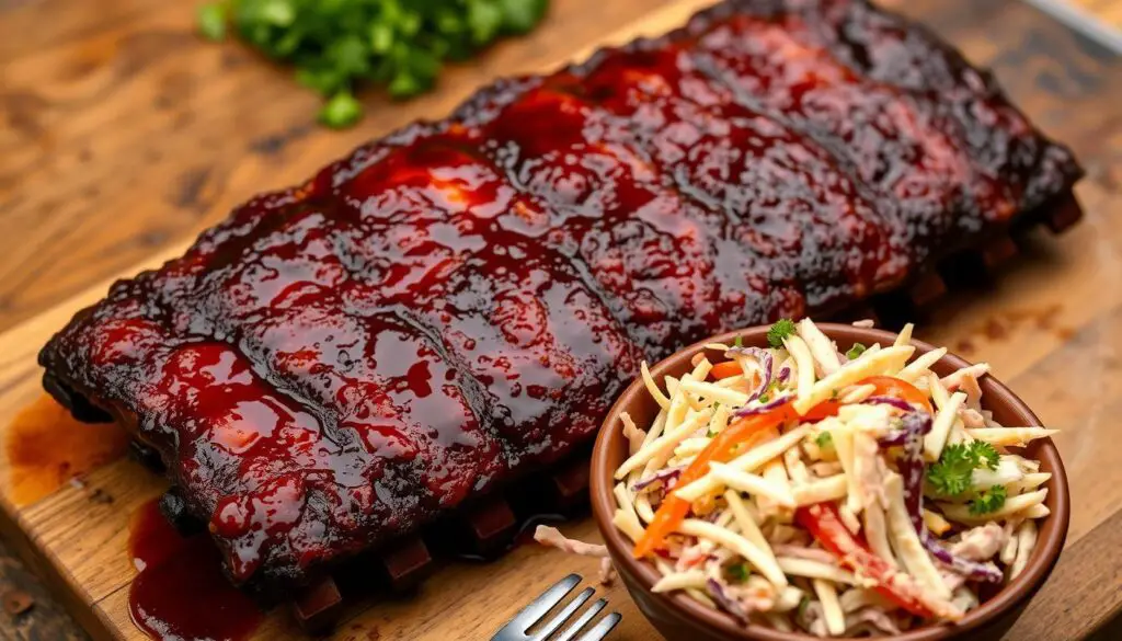 Smoky BBQ Ribs with Homemade Coleslaw