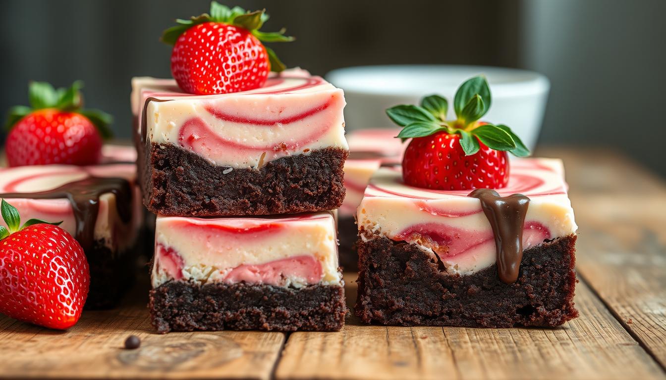 Strawberry Cheesecake Brownie Bars