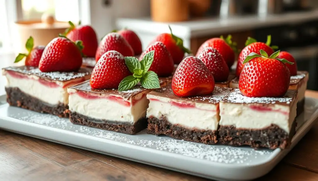 Strawberry cheesecake brownies