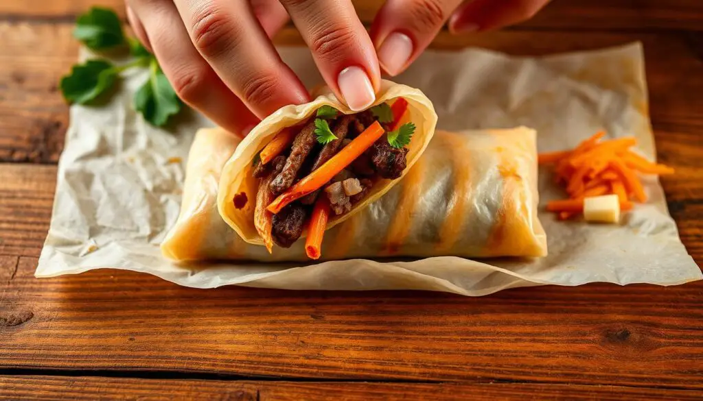 how to roll egg rolls